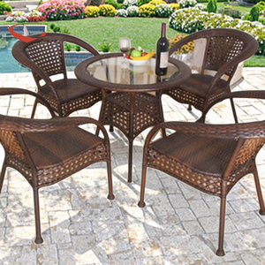 Hot Bán thiết kế hiện đại ngoài trời Vườn giải trí đồ nội thất cánh tay tựa lưng mây không có thể gập lại bàn ghế thiết lập - Product Image 5