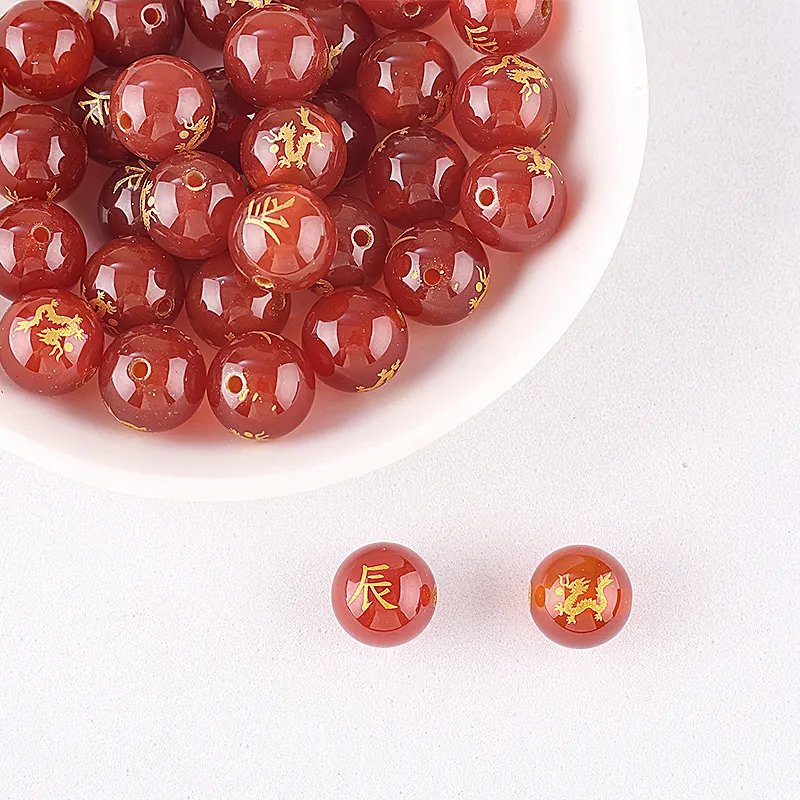 4A Natural Red Agate 12 Animals Zodiac Chinese Quartz Crystal Single Bead  DIY Beads for Jewelry Making