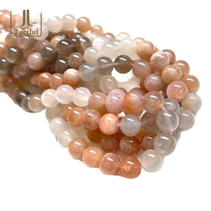 Piedras Preciosas Naturales Pulimentadas, Mezcla de Piedras de Luna, Cuentas Sueltas Redondas de 8 mm, Multicolores, para Hacer Joyas, Pulseras con Cuentas, Collares de Moda - Product Image 1