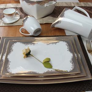 Ensemble de vaisselle en <span class=keywords><strong>porcelaine</strong></span> en forme de HP en gros <span class=keywords><strong>service</strong></span> de dîner en <span class=keywords><strong>porcelaine</strong></span> fine européenne et ensembles de tasses à thé - Product Image 3