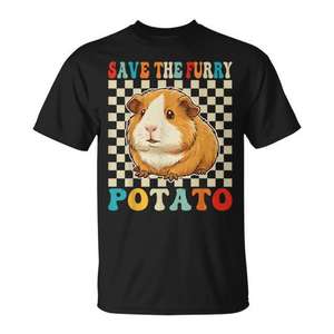 Simpatica maglietta con porcellino d'India e il simpatico patatino peloso, stile natalizio - Product Image 1