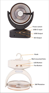 Ventilador Solar Recargable de 8 Pulgadas y 15W, Fabricado en China, con 3-10 Horas de Autonomía y Banco de Energía para Uso Diario - Product Image 5