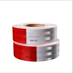 Bán buôn dual-màu đỏ trắng lăng trụ phản quang Vinyl CuộN nguy hiểm cảnh báo an toàn conspicuity phản xạ băng cho xe - Product Image 1