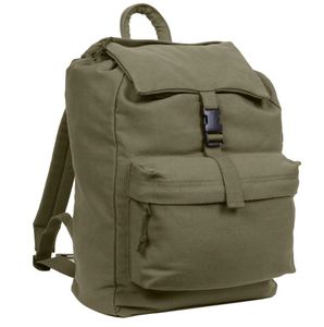 Mochila de Lona Resistente con Solapa, Mochila de Lona de Algodón para Mujer, para Senderismo o Camping, Uso Diario, Capacidad de 34L - Product Image 1