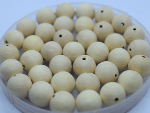 Anneau de dentition en bois pour bébés, perles unies, DIY, vente en gros, pièces - Product Image 6