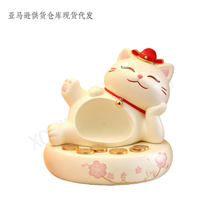 Figura Decorativa Personalizada de Gato de la Suerte - Base con Nube y Sombrero Rojo, Decoración Feng Shui con Motivo 'Atrae la Riqueza', Regalo Ideal para Amantes de los Gatos - Product Image 5