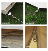 Tente de camping de luxe rétro en forme de A pour 3 à 4 personnes, pour le camping en plein air, grand camping, imperméable, avec auvent