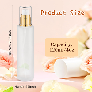 Botella de Spray Cilíndrica Esmerilada de Plástico PET de 30ml/60ml/100ml/150ml/200ml con Cabeza Dosificadora Dorada, Impresión Serigráfica, para Limpiador Facial y Loción - Product Image 2