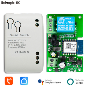 Tuya APP 7-32V 85-250V RF433 <span class=keywords><strong>WIFI</strong></span> двери гаража мебель лампа контроллер модуль беспроводной RF контроллер дистанционного управлен - Product Image 2