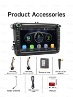 BQCC Radio de voiture Android classique 8 pouces, style original, Carplay, stéréo, RDS, FM, AM, USB, écran IPS, lecteur pour VW Golf Polo Skoda Rapid
