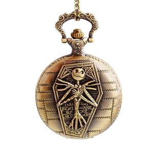 الجمجمة الرجعية الكلاسيكية جمع هدية مخصص ساعة جيب التذكارية ساعة جيب الحنين الوجه قلادة مصنع بالجملة - Product Image 3