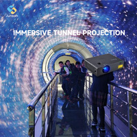 Projection vidéo immersive en 3D sur tunnel |   360 °   Système de projection holographique murale et au sol pour une expérience tunnel