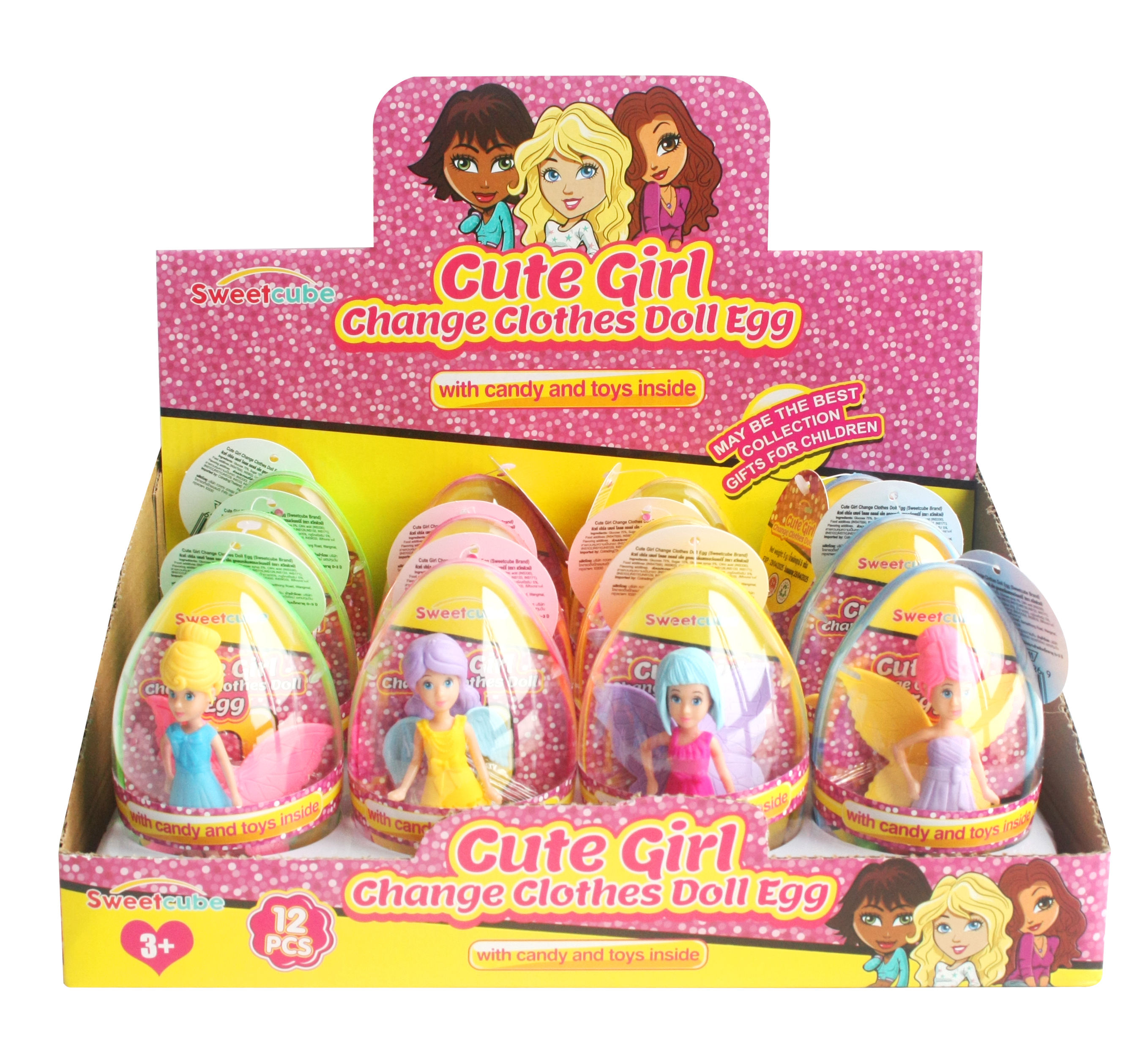 2024 for Sweetcube Cute Girl Surprise Egg Candy Toy Promotional Toys  Including Lollipops Jelly Beans Chewing Gums Hard Candi for