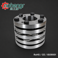 Coupleur à double flexion en acier brillant, disque de rétrécissement à six boulons, diaphragme SUS304, sensibilité à jeu nul pour moteur pas à pas, routeur CNC, servo