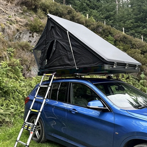 Tente de toit de voiture triangulaire en aluminium, coque rigide, tissu Oxford imperméable, automatique, 4 saisons, avec échelle - Product Image 1