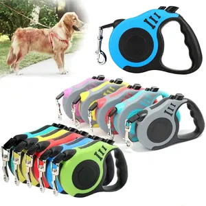 Automatic Retractable Dog Leash Made of Nylon Plastic Strong Traction Belt with Non-Slip Handle for Easy Pet Walking Control