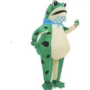 polyester disfraz de rana adulto Halloween Unisex Adult Inflatable Frog Costume Mascot Green suppliers costumes for adults