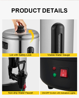 Bouilloire électrique en acier inoxydable de 6L, 10L, 20L, grande capacité, pour hôtel, usage commercial, avec contrôle de la température