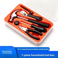Kit d'outils multi-usages professionnel pour la réparation à domicile, 17 pièces, en acier au chrome-vanadium forgé, avec mallette rigide et plateau moulé pour un accès rapide