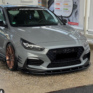 Hyundai I30N MK3 MK3.5 2017+ Front Bumper Lip Splitter Piano Black Carbon Fiber Texture PP Material - Product Image 3