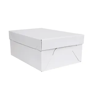定制印刷Logo优质白色瓦楞纸包装盒透明礼品盒蛋糕纸盒
