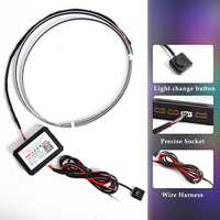 Barre lumineuse LED RGB pour voiture de 140 cm, bandes lumineuses d'ambiance, symphonie lumineuse, décoration intérieure de voiture avec fonction de synchronisation musicale 12V
