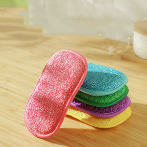 Éponge de nettoyage de cuisine en microfibre à prix abordable, double face, ondulée, pour la vaisselle - Product Image 6
