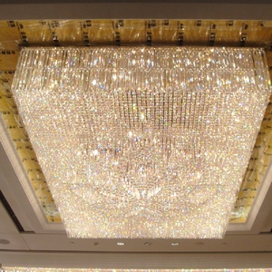 Lampadario di cristallo moderno LED per il <span class=keywords><strong>soffitto</strong></span> basso forma quadrata per le sale riunioni dell'hotel - Product Image 4