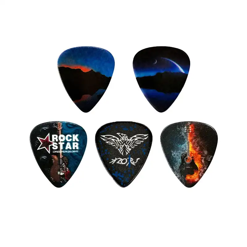 Púas de guitarra de celuloide con logotipo personalizado, accesorios para guitarra