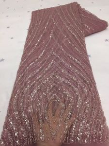 Nuovo arrivo del Commercio All'ingrosso Francese tulle ricamato con paillettes in rilievo di tulle del merletto del tessuto Per La Cerimonia Nuziale del Vestito Da Sera - Product Image 3