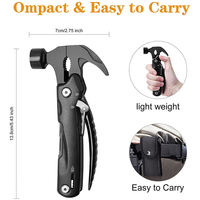 Marteau multifonction en acier inoxydable de 12 pouces, outils de survie en plein air pour le camping et la randonnée, couteau et ensemble d'outils antichoc