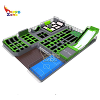 Centre de divertissement familial à fort potentiel de profit : Projet de parc de trampolines et parcours ninja avec fosse à mousse, conception personnalisée pour attraction de centre commercial