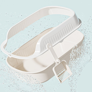 <b>Extra</b>-<b>large</b> semi-enclosed litter <b>box</b>, splash-proof cat litter <b>box</b>, giant open litter <b>box</b> for kittens, available for wholesale. - Product Image 4
