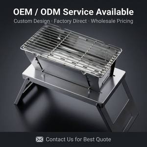 Réchaud de camping et barbecue d'extérieur avec grille en acier, rangement plat compact pour jardin, maison de campagne et voyage - Product Image 6