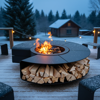 Brasero autonome européen pour jardin et terrasse, table de chauffage extérieure à bois, origine Chine