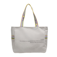Sac fourre-tout en toile minimaliste de style japonais pour femmes, nouvelle arrivée 2025, tendance, décontracté, pour les trajets quotidiens, grande capacité