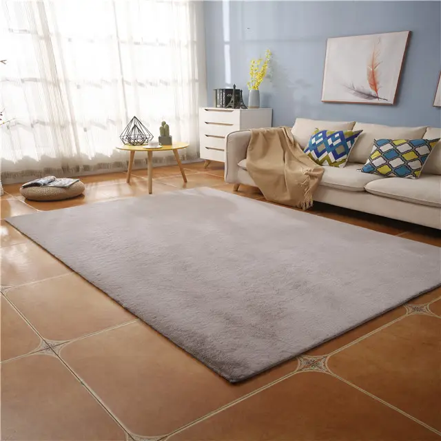 2023 Hot Sale Smooth Rabbit Fur Carpets Chair Artificial Fur Rug Sofa Living Room Fur Rugs And Carpets