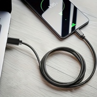 Cable de Datos Tipo-C a Tipo-C de 60W con Carga Rápida PD y Revestimiento Trenzado de 1M/2M/3M