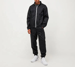 Новый легкий нейлоновый мужской пиджак и брюки из полиэстера на молнии плюс размер куртки с капюшоном Спортивные штаны комплект спортивный костюм - Product Image 5