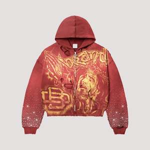 Nhà sản xuất áo hoodie OEM, nhận đặt may theo yêu cầu, in acid wash, in nổi, kiểu dáng rộng, thêu mảng vá, đính đá cho quần áo đặt may riêng - Product Image 3