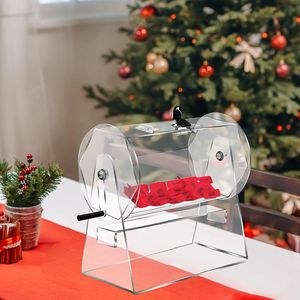 Trasparenza personalizzata scatola della lotteria in acrilico Lucite tamburo della lotteria con manico per Bingo lotteria <span class=keywords><strong>Tombola</strong></span> Home Office Party Club - Product Image 2