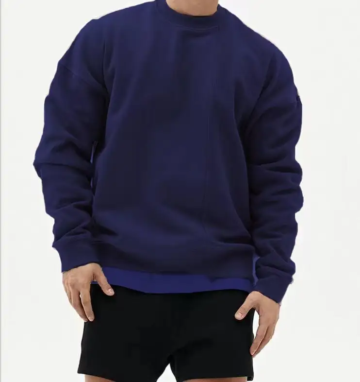 Wholesale custom logo sportswear Men casual pullover neck hoodies oversized hoodie blanket streetwear hoodie