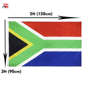 Venta caliente juego de copa de fútbol <span class=keywords><strong>Sudáfrica</strong></span> <span class=keywords><strong>bandera</strong></span> al aire libre poliéster 3*5 pies <span class=keywords><strong>Bandera</strong></span> de país de <span class=keywords><strong>Sudáfrica</strong></span> para eventos animando - Product Image 2