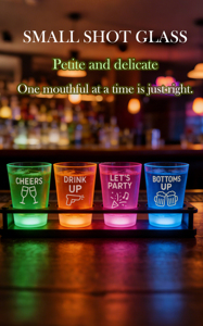 Bicchierini da Shot LED Ecologici Infrangibili da 1.7oz, Bicchieri in Acrilico Sostenibili con Logo Personalizzato, Bicchieri Luminosi per Vino, Whisky, <span class=keywords><strong>Bar</strong></span> e Feste - Product Image 4