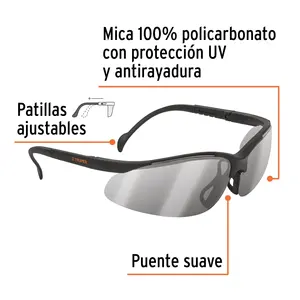 Scatola di 6 occhiali di sicurezza Truper Vision argento specchio - Product Image 2