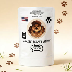 Pochette en papier kraft personnalisée, sac à fond plat blanc, sac en aluminium pour aliments pour animaux, emballage pour friandises pour chiens - Product Image 5