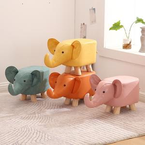 Tabouret éléphant pour enfants, siège en mousse souple avec pieds en bois, design animal mignon, décoration de salon, meubles pour enfants - Product Image 1
