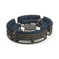 Mobilier d'extérieur moderne, ensemble de canapés à module d'extérieur en aluminium de forme ronde