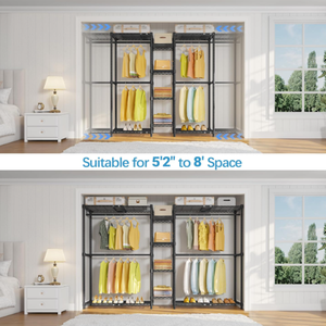 Basit Çok Katmanlı Siyah Yatak Odası Palto Dolabı Giysi Şapka Çorap Çok Amaçlı Ayarlanabilir Saklama Rafı Gardırop - Product Image 3