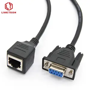 Langsung Melalui Db9 9 Pin Serial / Rs232 Kabel Ekstensi Jenis Laki-laki Ke Perempuan